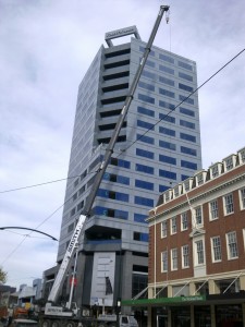 Forsyth Barr Building with crane for access